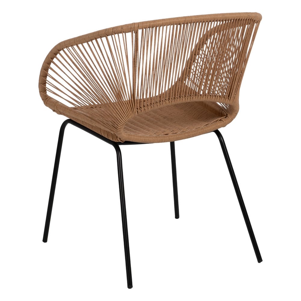 Silla Natural Pe-Acero Salón 57 X 58 X 81 Cm Silla Natural Pe-Acero Salón 57 X 58 X 81 Cm