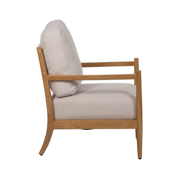 Sillón blanco-natural madera-mdf 65 x 71 x 88 cm