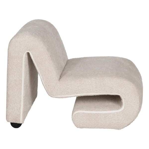 Sillón beige tejido salón 60 x 90 x 63 cm