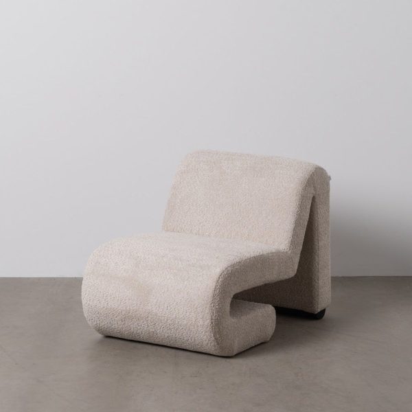 Sillón beige tejido salón 60 x 90 x 63 cm