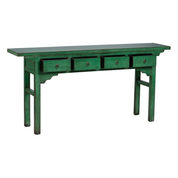 Consola verde madera-mdf 178 x 38 x 85 cm