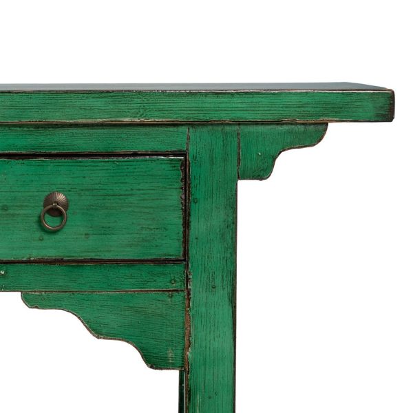 Consola verde madera-mdf 178 x 38 x 85 cm