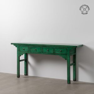 Consola Verde Madera-Mdf 178 X 38 X 85 Cm