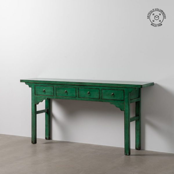 Consola verde madera-mdf 178 x 38 x 85 cm