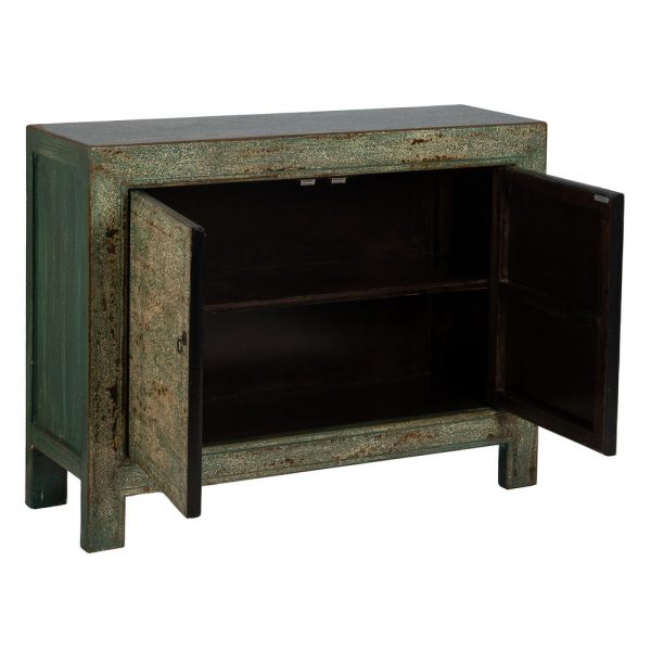 Mueble auxiliar verde envejecido 117 x 38 x 90 cm