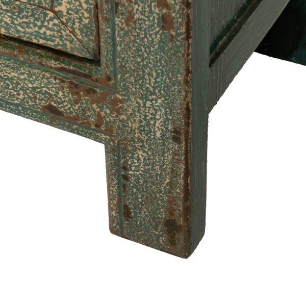 Mueble auxiliar verde envejecido 117 x 38 x 90 cm