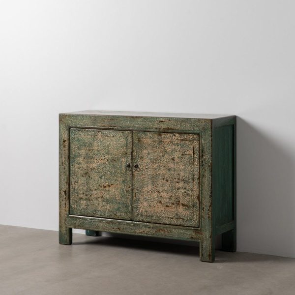 Mueble auxiliar verde envejecido 117 x 38 x 90 cm