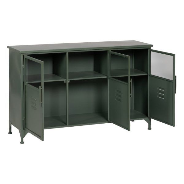 Aparador verde menta metal-cristal 120 x 35 x 76 cm