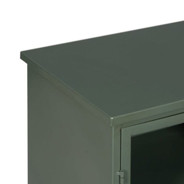 Aparador verde menta metal-cristal 120 x 35 x 76 cm