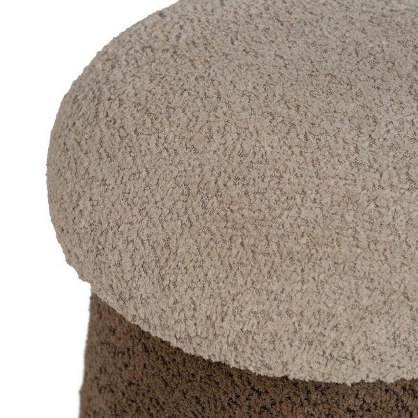 S/2 puf beige-marrón tejido 40 x 40 x 48 cm