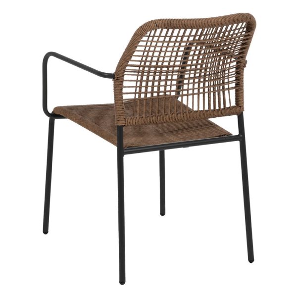 Silla beige-antracita acero exterior 53 x 63 x 78 cm