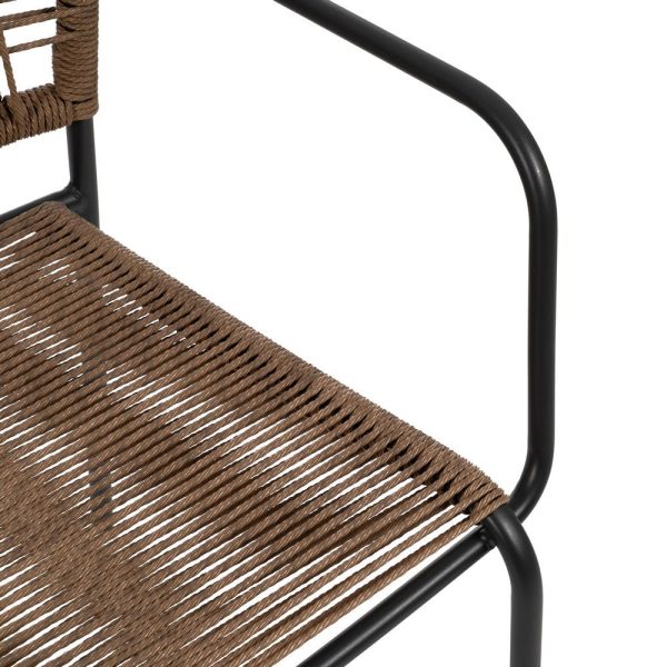 Silla beige-antracita acero exterior 53 x 63 x 78 cm