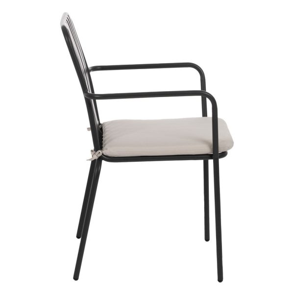 Silla antracita acero exterior 56 x 57 x 87 cm