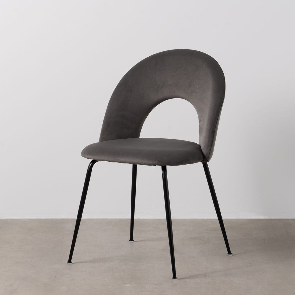 Silla Taupe Tejido-Metal Contract 49 X 60 X 81 Cm Silla Taupe Tejido-Metal Contract 49 X 60 X 81 Cm