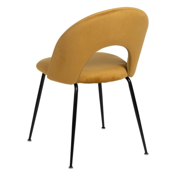 Silla ocre tejido-metal contract 49 x 60 x 81 cm