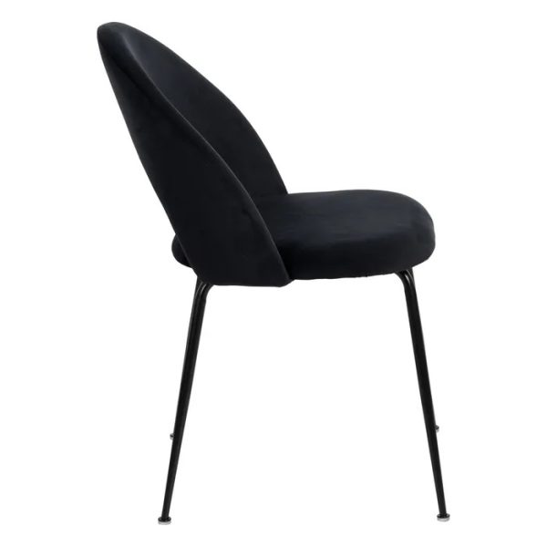 Silla negro tejido-metal contract 49 x 60 x 81 cm