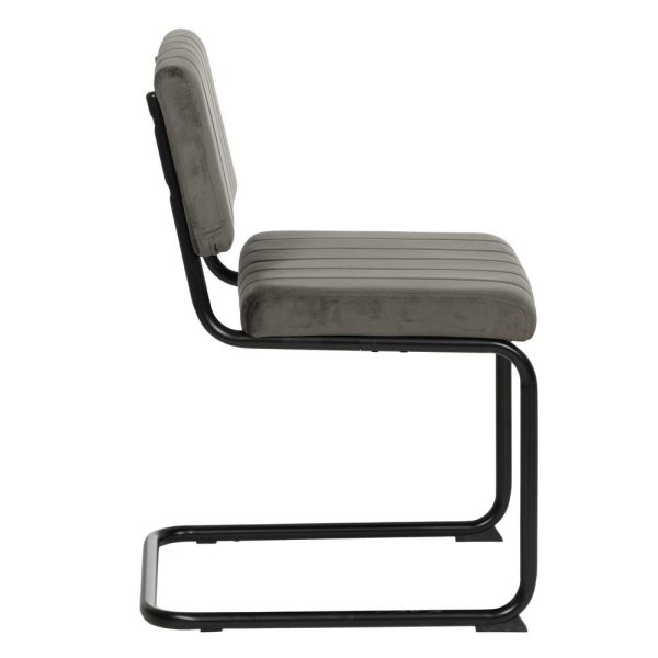 Silla taupe tejido-metal contract 48 x 56 x 82 cm