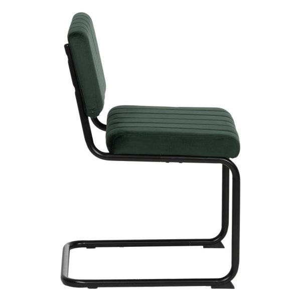 Silla verde tejido-metal contract 48 x 56 x 82 cm