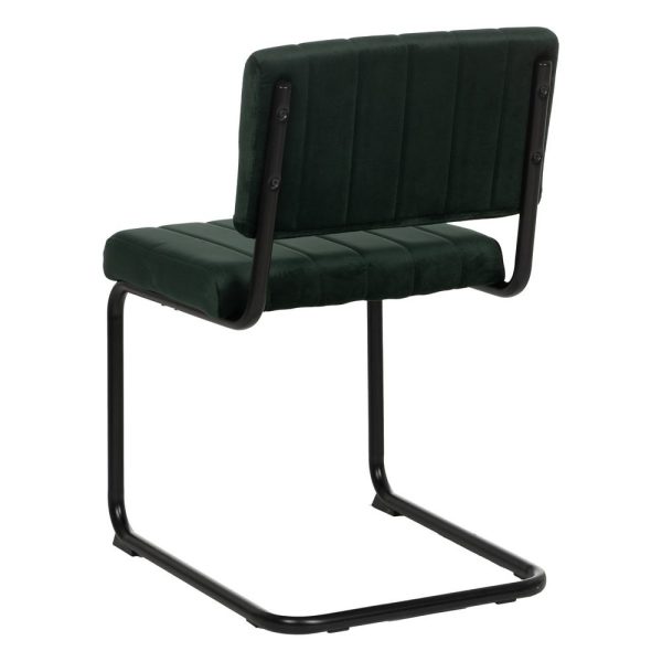 Silla verde tejido-metal contract 48 x 56 x 82 cm