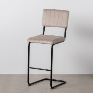 Taburete Beige Tejido-Metal Contract 44 X 50 X 115 Cm Taburete Beige Tejido-Metal Contract 44 X 50 X 115 Cm