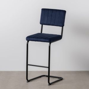 Taburete Azul Tejido-Metal Contract 44 X 50 X 115 Cm Taburete Azul Tejido-Metal Contract 44 X 50 X 115 Cm