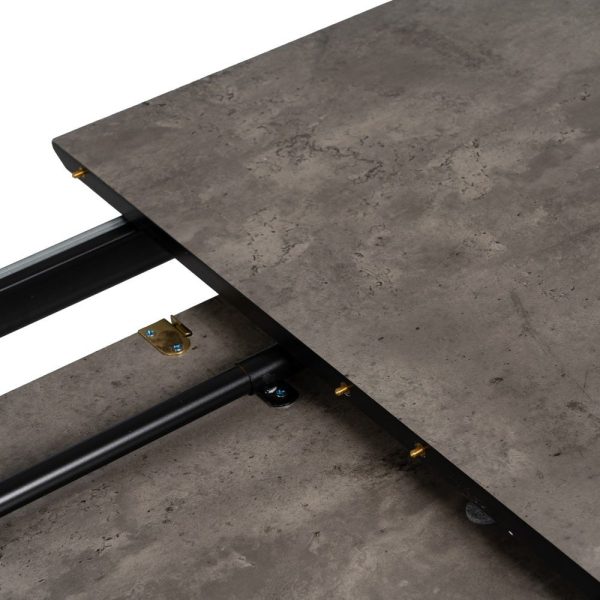 Mesa extensible gris dm-metal salón 120 x 80 x 75 cm