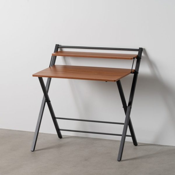 Escritorio marrón-negro dm-metal 87 x 56 x 87 cm