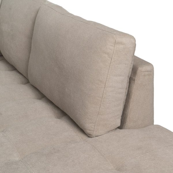 Sofá chaise longue derecha taupe 266 x 222 x 80 cm