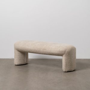 Banqueta Beige Tejido Salón 110 X 45 X 40 Cm