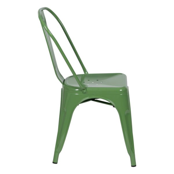 Silla verde metal dallas industrial 45 x 52,50 x 85 cm