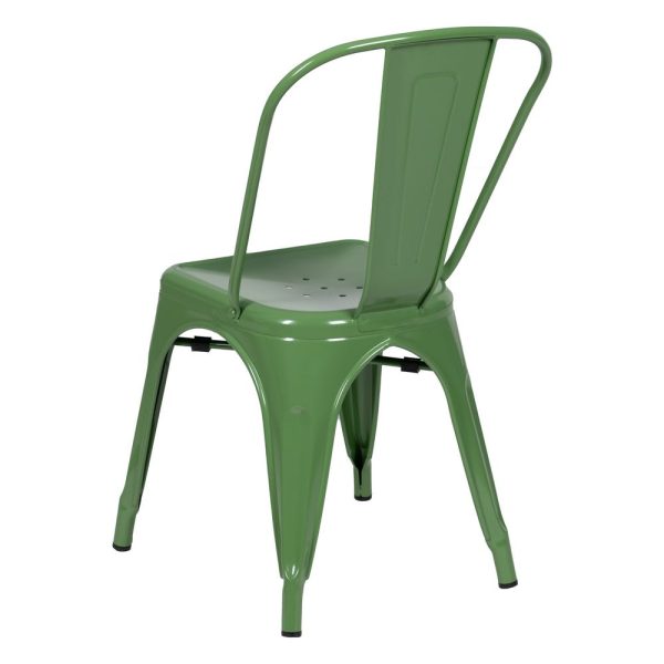 Silla verde metal dallas industrial 45 x 52,50 x 85 cm