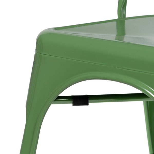 Silla verde metal dallas industrial 45 x 52,50 x 85 cm