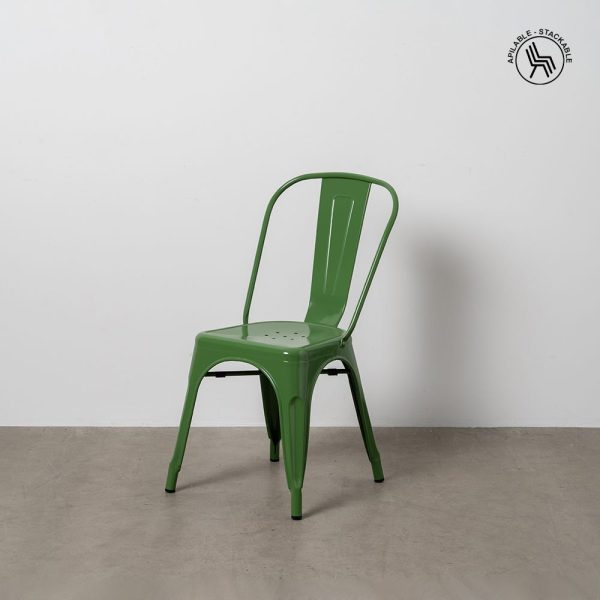 Silla verde metal dallas industrial 45 x 52,50 x 85 cm