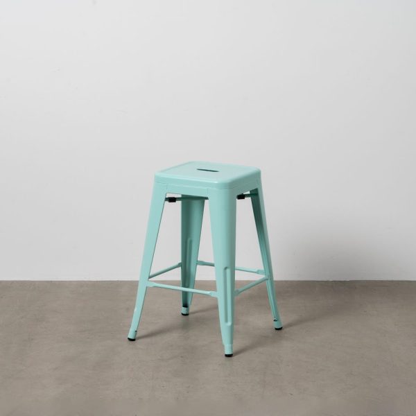 Taburete Turquesa Metal Dallas 42 X 42 X 61,20 Cm