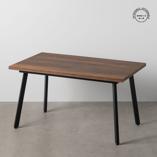 Mesa extensible marrón metal-madera pax 138 x 85 x 76 cm