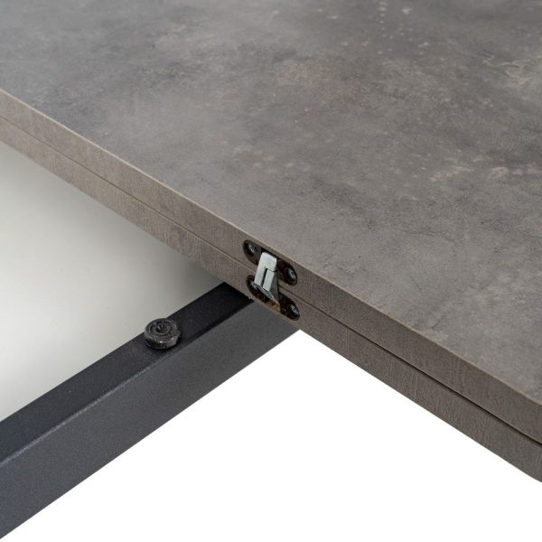 Mesa extensible gris metal-madera pax 90 x 60 x 75 cm