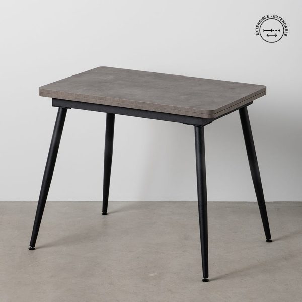 Mesa extensible gris metal-madera pax 90 x 60 x 75 cm