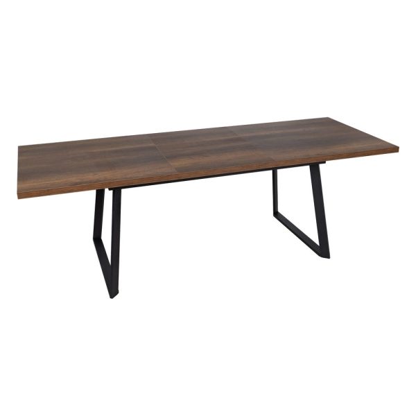 Mesa extensible marrón metal-madera pax 170 x 90 x 75 cm