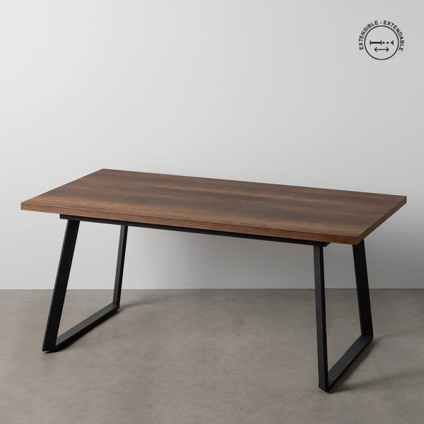 Mesa extensible marrón metal-madera pax 170 x 90 x 75 cm