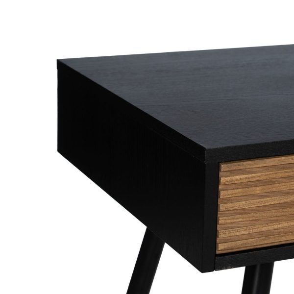 Escritorio negro-natural dm-madera 120 x 45 x 73 cm