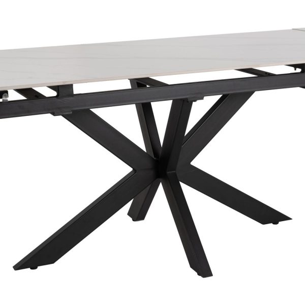 Mesa extensible blanco-negro 170 x 90 x 76 cm