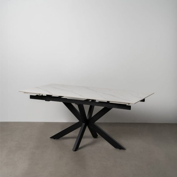 Mesa extensible blanco-negro 170 x 90 x 76 cm