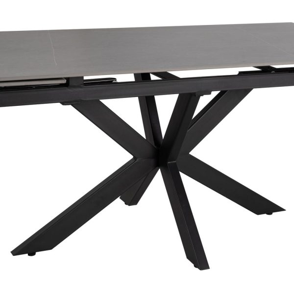 Mesa extensible gris-negro 170 x 90 x 76 cm