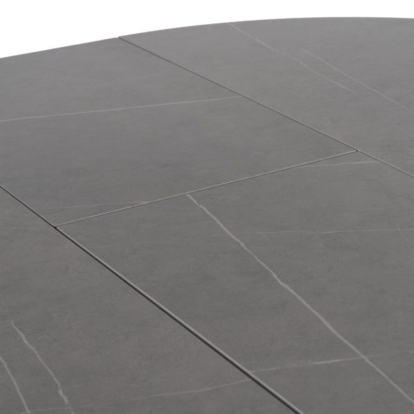 Mesa extensible gris-negro 120 x 120 x 75 cm