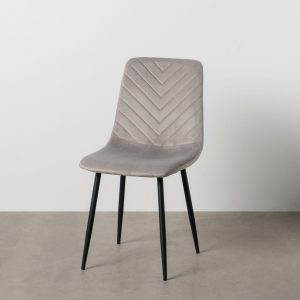 Silla Gris Claro Terciopelo Contract 45 X 51 X 88,50 Cm Silla Gris Claro Terciopelo Contract 45 X 51 X 88,50 Cm