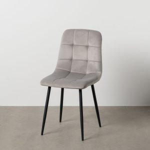 Silla Gris Claro Terciopelo Contract 45 X 51 X 88,50 Cm Silla Gris Claro Terciopelo Contract 45 X 51 X 88,50 Cm