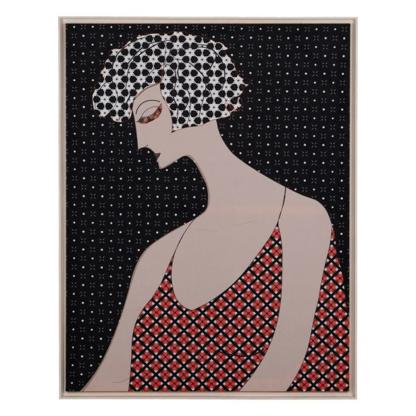 Cuadro impresión chica tejido decoración 109 x 4,50 x 143 cm