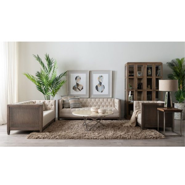 Mesa centro crema-oro 110 x 110 x 45 cm