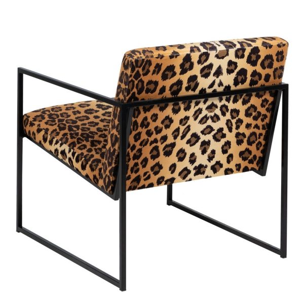 Sillón animal print tejido-metal salón 65 x 85 x 73 cm