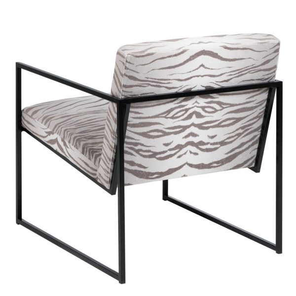 Sillón animal print tejido-metal salón 65 x 85 x 73 cm